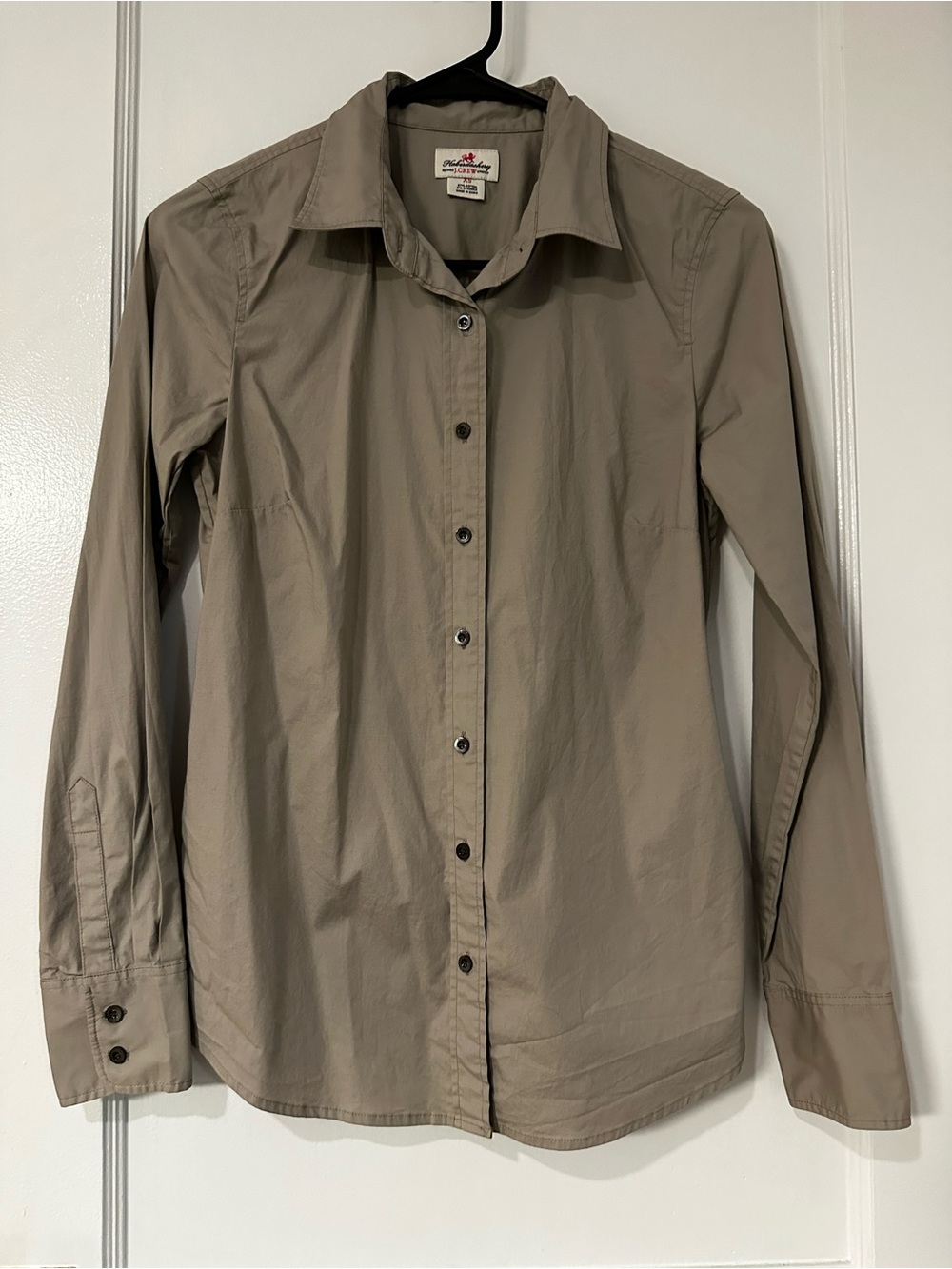 J. Crew Men's Long-Sleeve Button-Down Shirt in Taupe
